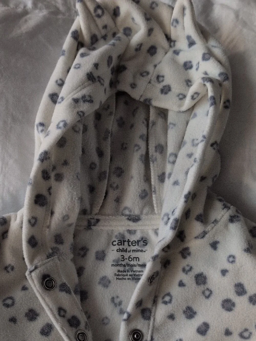 3 Carter's Fleece Baby Sleepers 3-6M